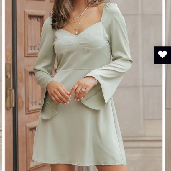 Kori Dresses & Skirts - Kori Sage Satin dress large